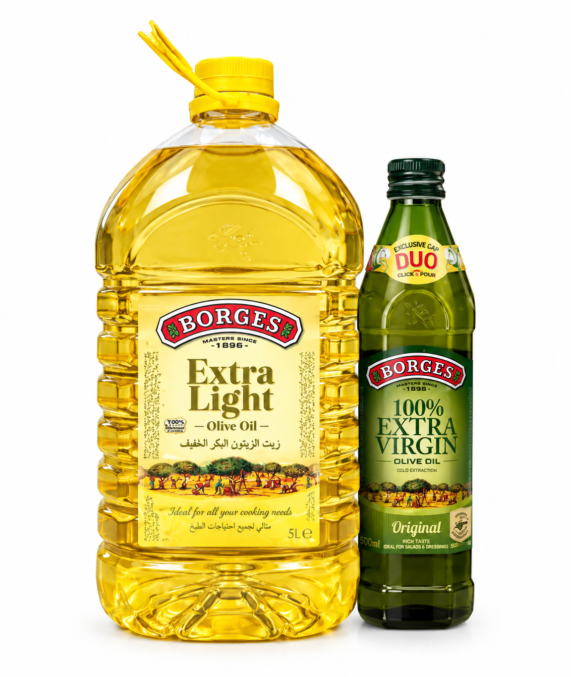 Borges Extra Light Olive Oil 5Ltr with 500ml Extra Virgin Olive Oil Free