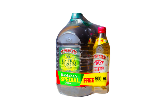 Borges Extra Virgin Olive Oil 5 Ltr with Olive Oil Garlic 500 mL