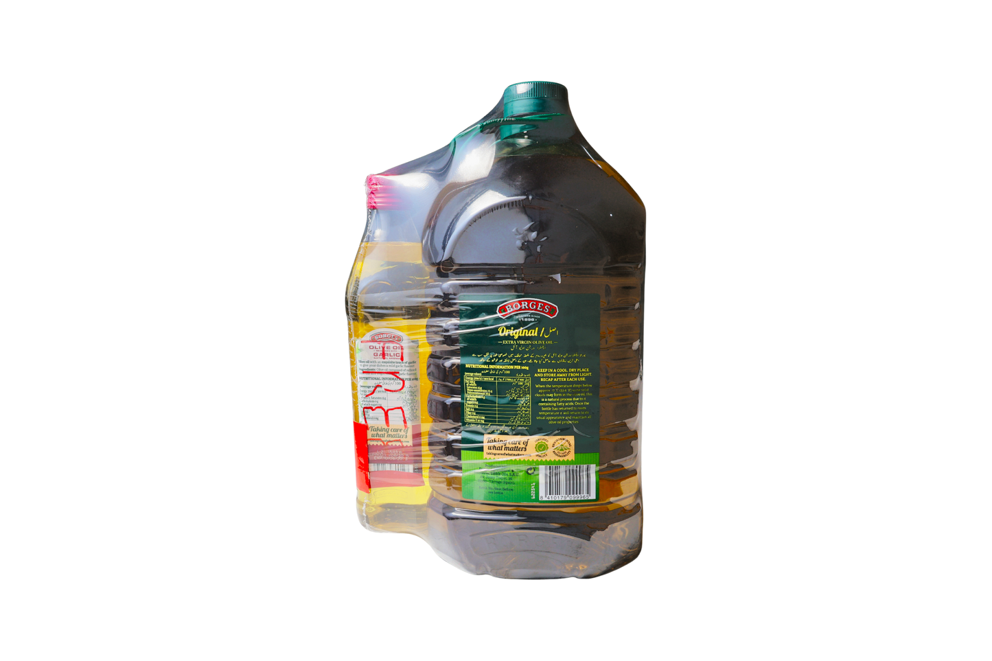Borges Extra Virgin Olive Oil 5 Ltr with Olive Oil Garlic 500 ML Free