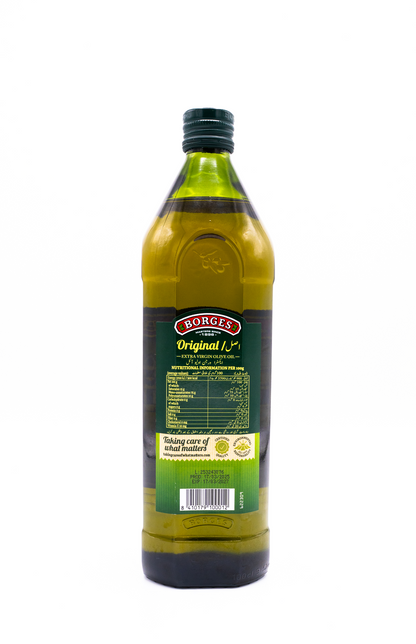 Bottle of Borges 100% extra virgin olive oil on a white background