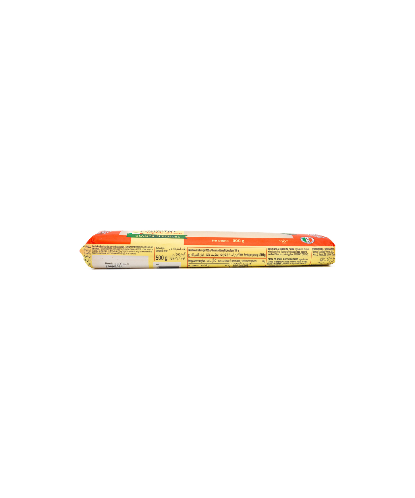 Packaged product on a white background