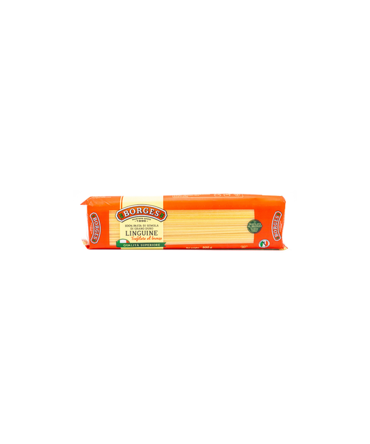 Packaged pasta with a visible brand label on a white background