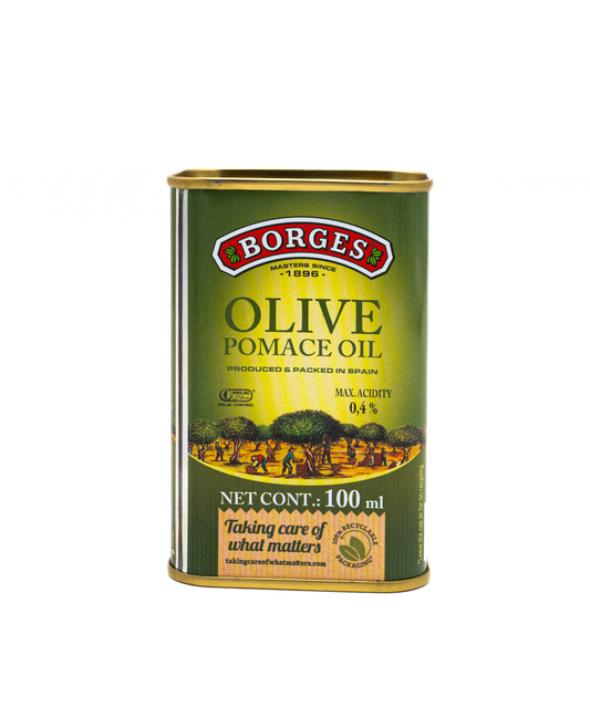 Borges Olive Pomace Oil can on a white background