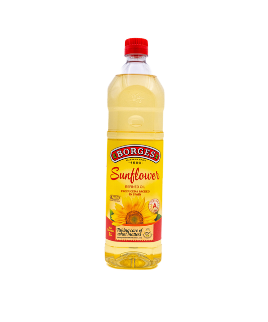 Borges sunflower oil bottle on a white background