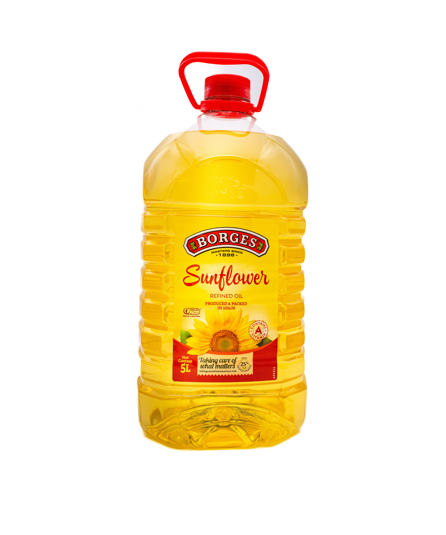 Borges Sunflower oil bottle on a white background