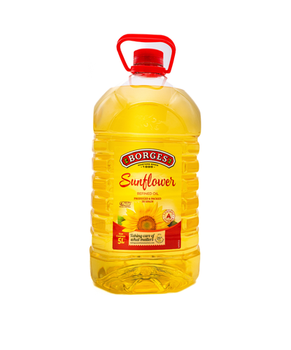Borges Sunflower oil bottle on a white background