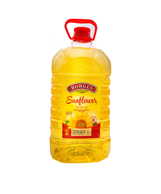 Borges Sunflower oil bottle on a white background