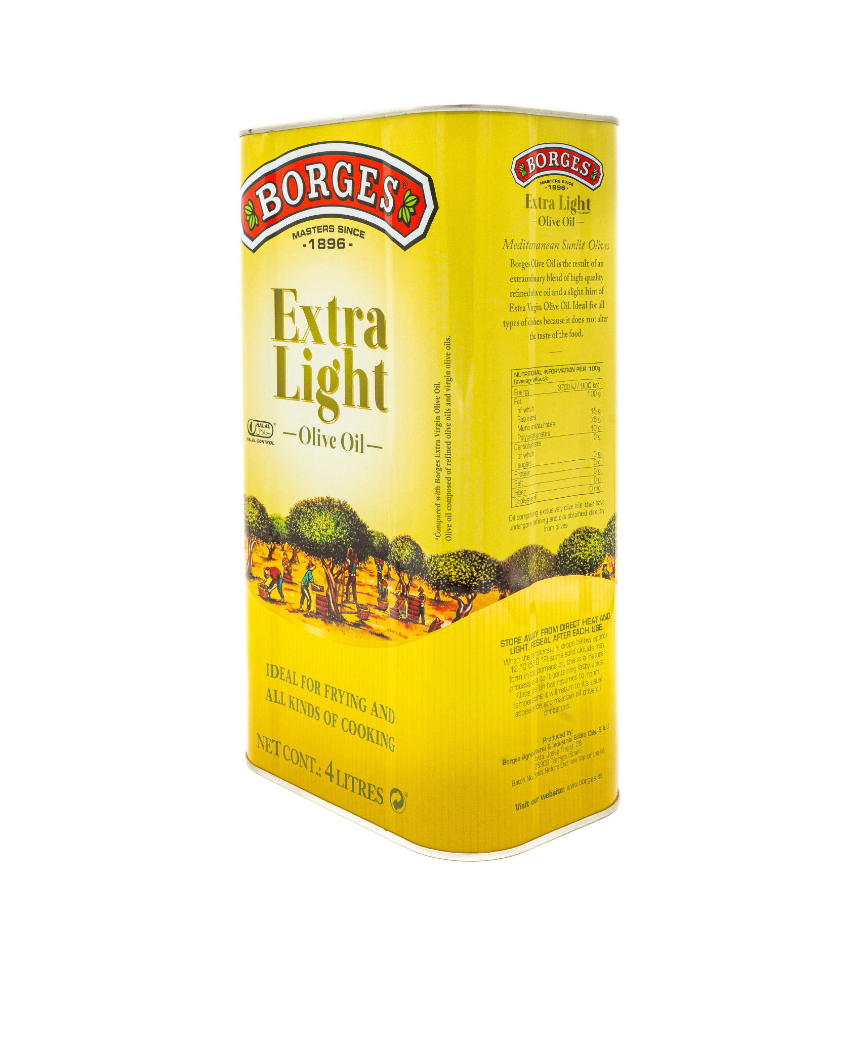 Borges extra light olive oil 4 Liter for cooking and frying Pakistan