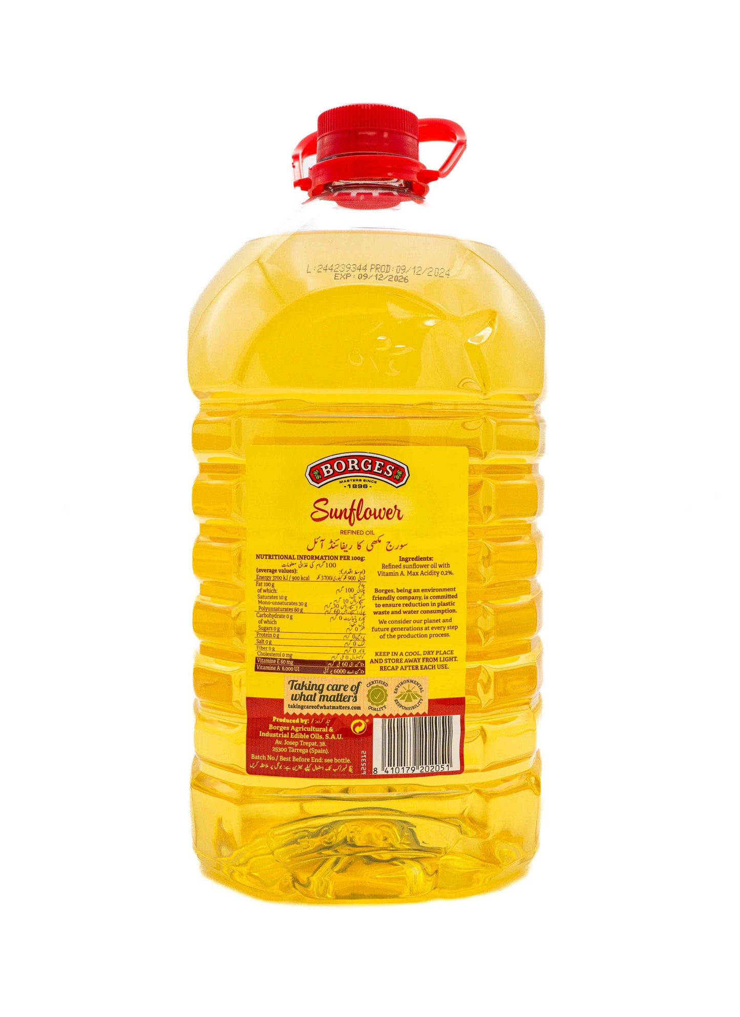 Borges Refined Sunflower Oil 5 Ltr