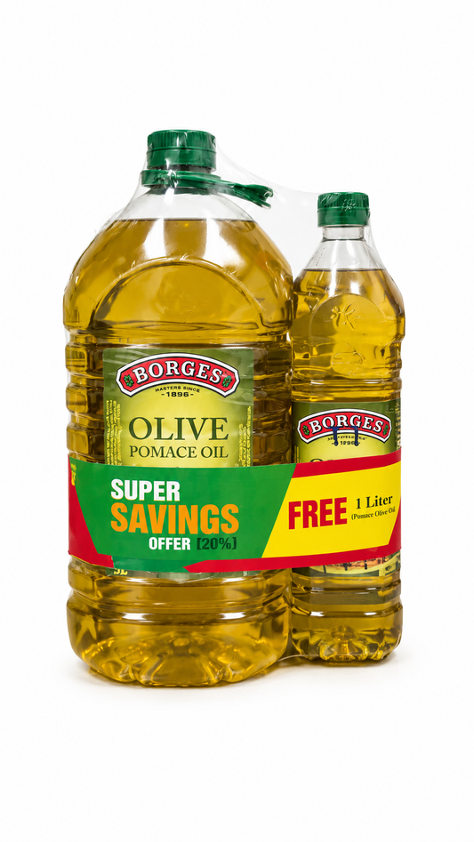 Borges Olive Pomace oil 5 Ltr with Olive Pomace Oil 1Ltr Free